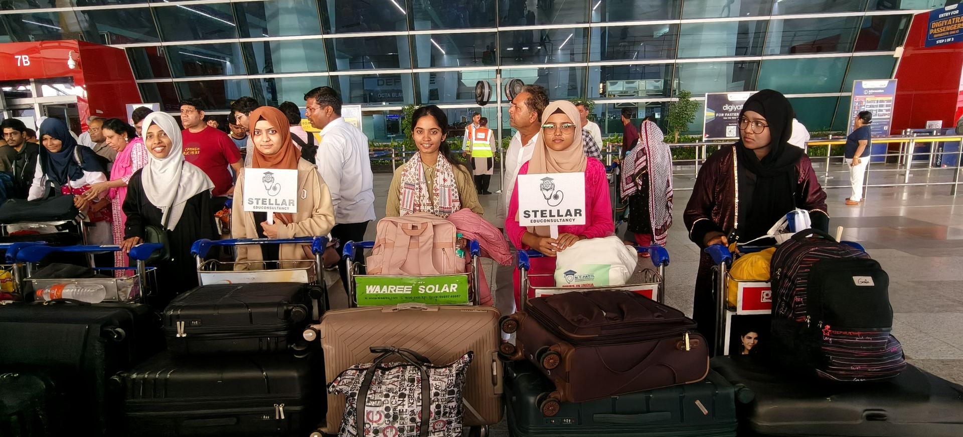 Send-off at the airport before departure