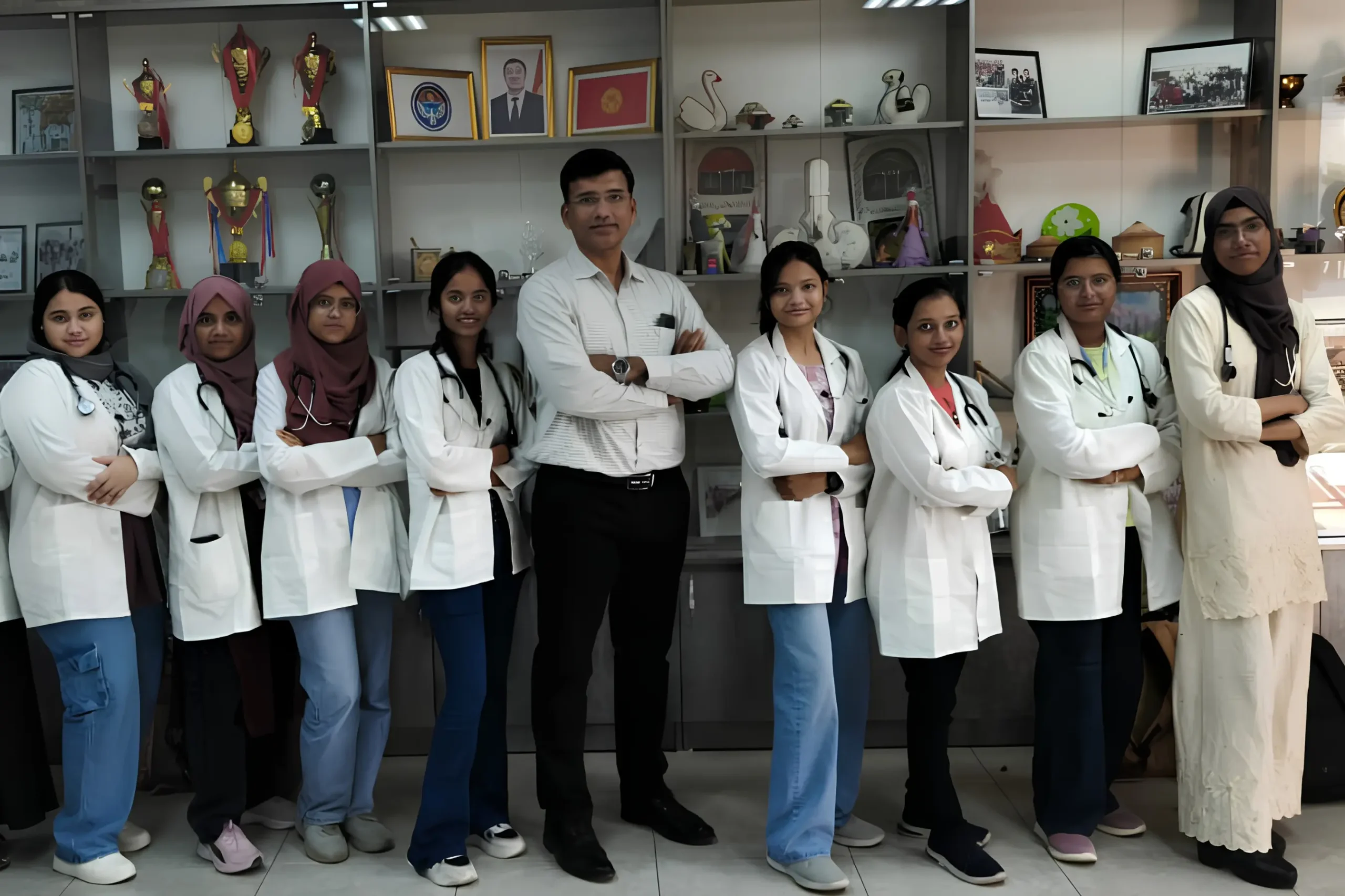 Stellar Edu Consultancy Medical Students in White Doctor Coats with Counselors